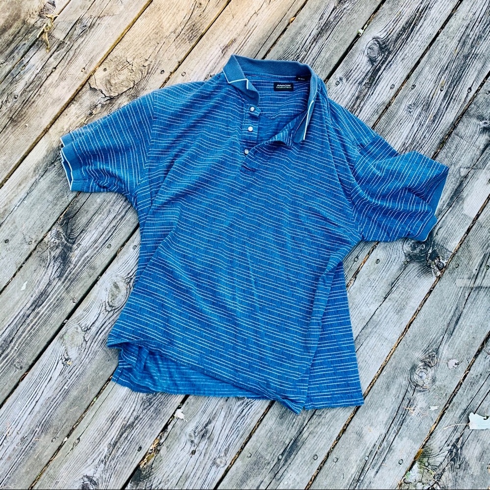 Men’s Blue Striped Polo